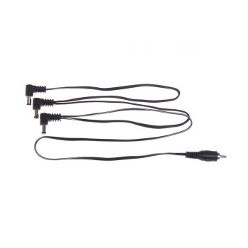 CIOKS Flex 1 3 Way Power Cable - 30/30/50cm 2.1mm Negative DC Jacks - Black (1533)