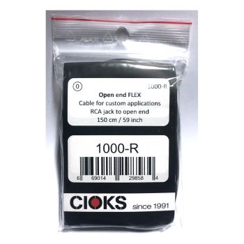 Cioks Open End Flex cable - 150cm Angled RCA plug to open end cable 