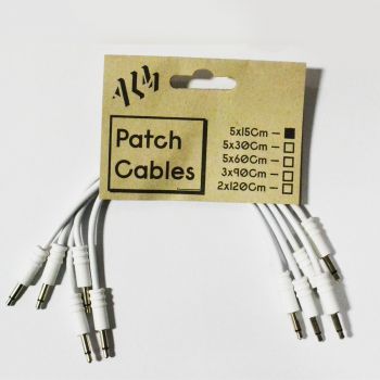 ALM Busy Circuits ALM-PC001x15 Eurorack Patch Cables (5 x 15cm) - White