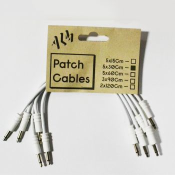 ALM Busy Circuits ALM-PC001x30 Eurorack Patch Cables (5 x 30cm) - White