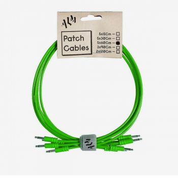 ALM Busy Circuits ALM-PC001x60 Eurorack Patch Cables (5 x 60cm) - Green