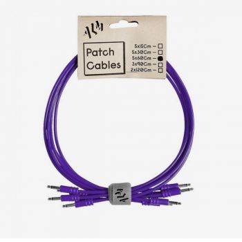 ALM Busy Circuits ALM-PC001x60 Eurorack Patch Cables (5 x 60cm) - Purple