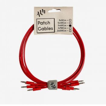 ALM Busy Circuits ALM-PC001x60 Eurorack Patch Cables (5 x 60cm) - Red