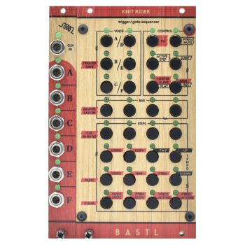 Bastl Instruments Knit Rider Eurorack 6 Channel Gate/Trigger Sequencer Module (Wood)