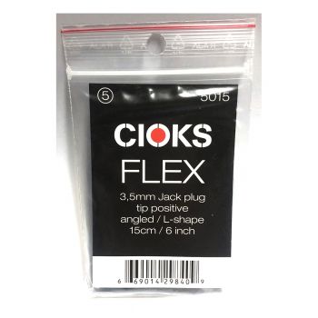 Cioks Flex 5 Power Cable - 15cm 3.5mm Positive Angled DC Jack - Black (5015)