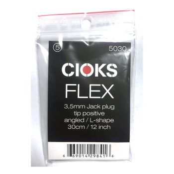 Cioks Flex 5 Power Cable - 30cm 3.5mm Positive Angled DC Jack - Black (5030)