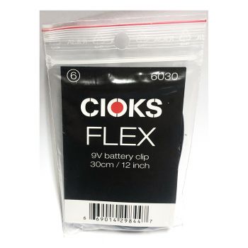 Cioks Flex 6 Power Cable - 30cm 9V Battery Snap - Black (6030)