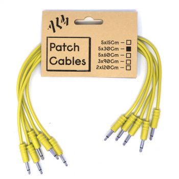 ALM Busy Circuits ALM-PC001x30 Eurorack Patch Cables (5 x 30cm) - Yellow