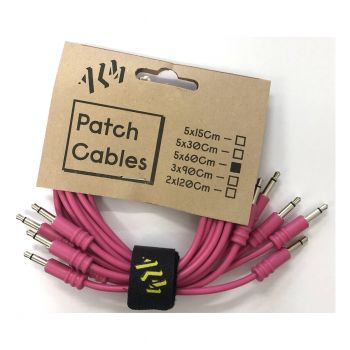 ALM Busy Circuits ALM-PC001x60 Eurorack Patch Cables (5 x 60cm) - Pink