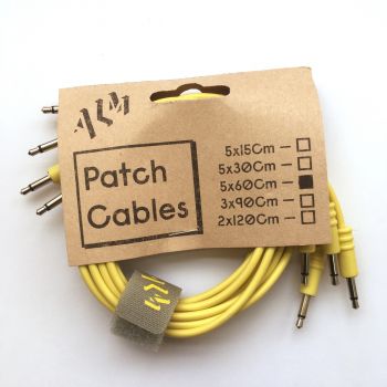 ALM Busy Circuits ALM-PC001x60 Eurorack Patch Cables (5 x 60cm) - Yellow