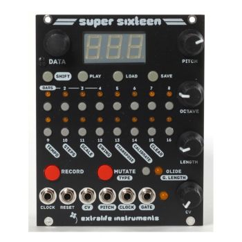 Extralife Instruments Super Sixteen Eurorack Sequencer Module (Black)