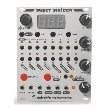 Extralife Instruments Super Sixteen Eurorack Sequencer Module (Silver)