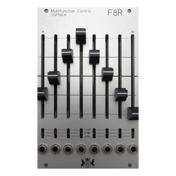 Michigan Synth Works F8R Eurorack Fader Control Module - Bottom Jacks (Silver)