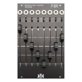 Michigan Synth Works F8R Eurorack Fader Control Module - Top Jacks (Black)
