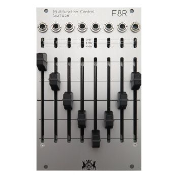 Michigan Synth Works F8R Eurorack Fader Control Module - Top Jacks (Silver)