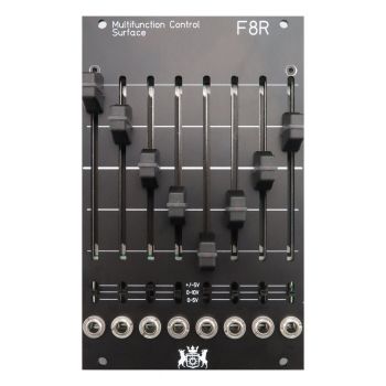 Michigan Synth Works F8R Eurorack Fader Control Module - Bottom Jacks (Black)