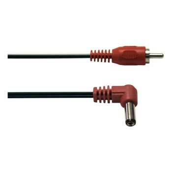 Cioks Flex 2 Power Cable - 50cm 2.1mm Positive Angled DC Jack 12mm - Red (2050-LN)
