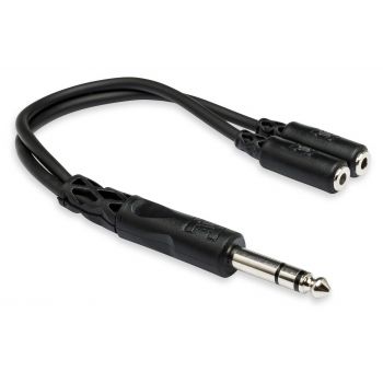 HOSA YMP-234 Y Splitter Cable 1/4" TRS Jack to 2 x TRS 3.5mm Stereo Socket