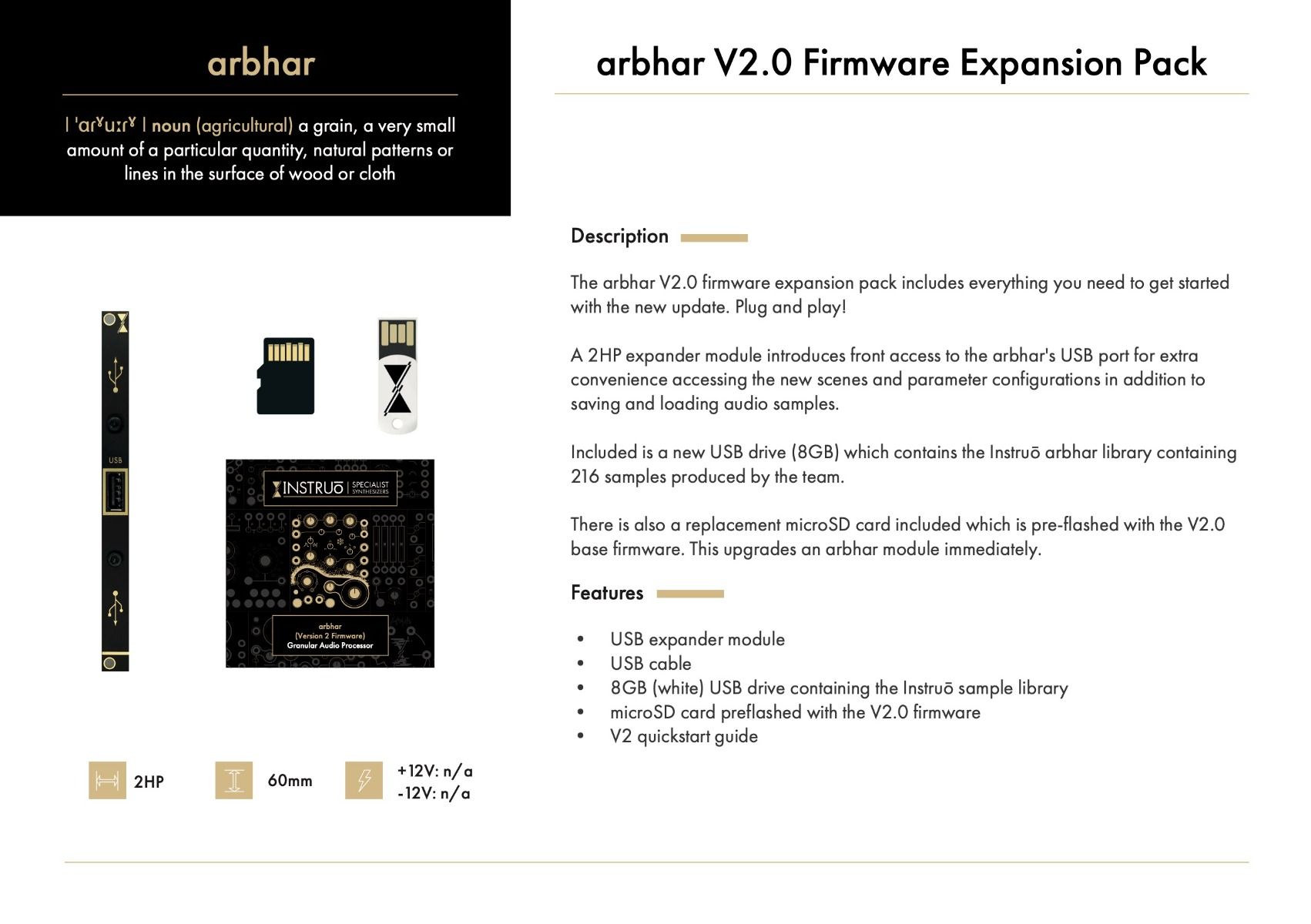 Instruo Arbhar V2.0 Expansion Pack (Module/SD Card/USB Drive)